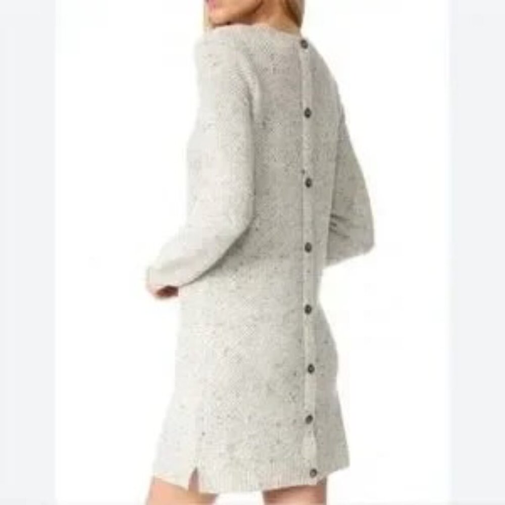Madewell Women's Button Back Sweater Dress Gray Wool Size Small